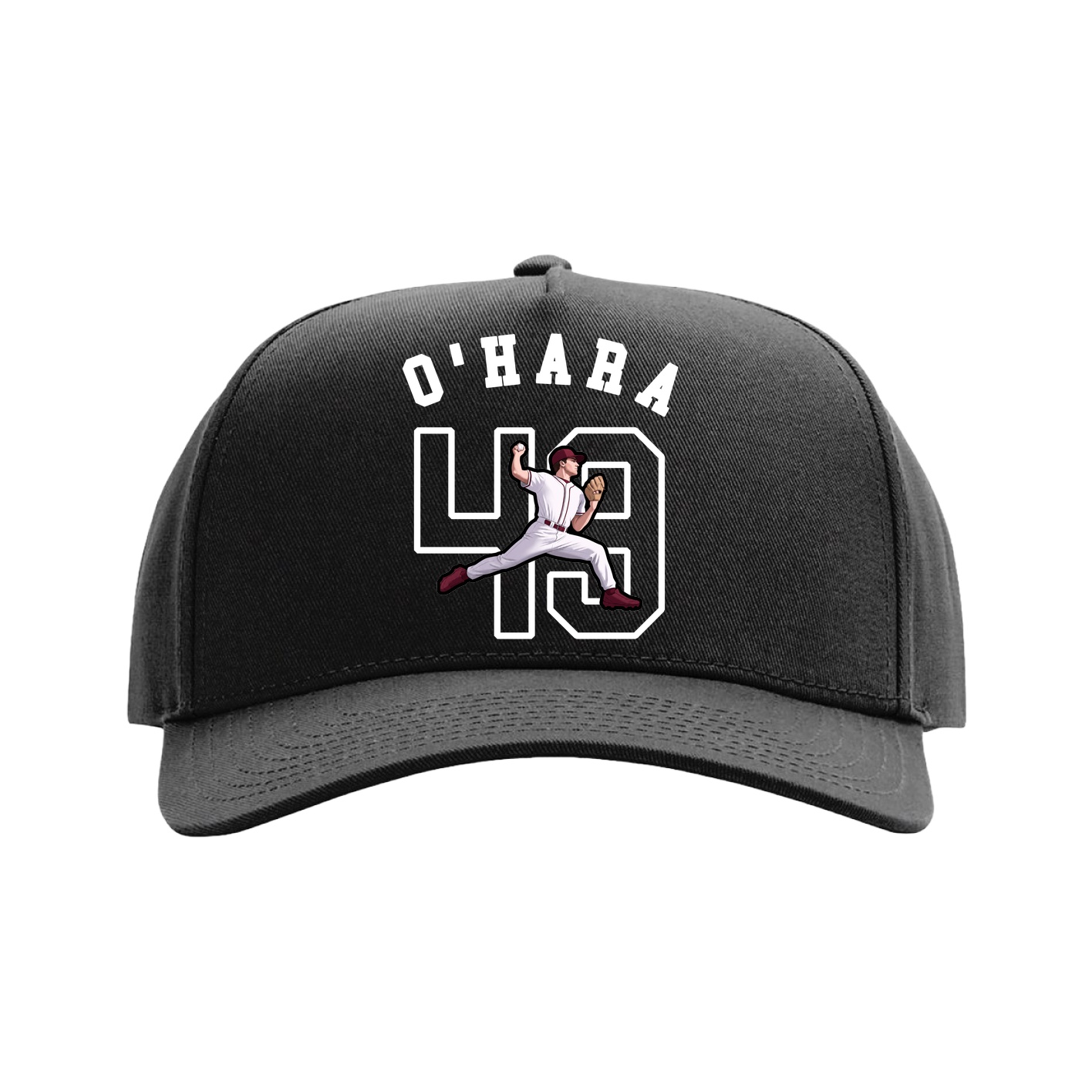 Full Fabric Five-Panel Champ Cap — Shirsey Arch in Black