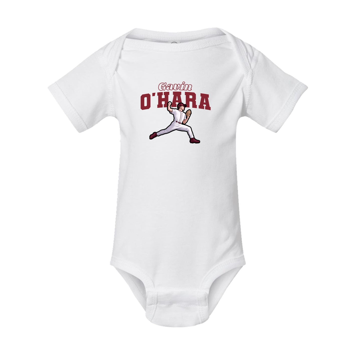 Baby Onesie — Name Arch in White