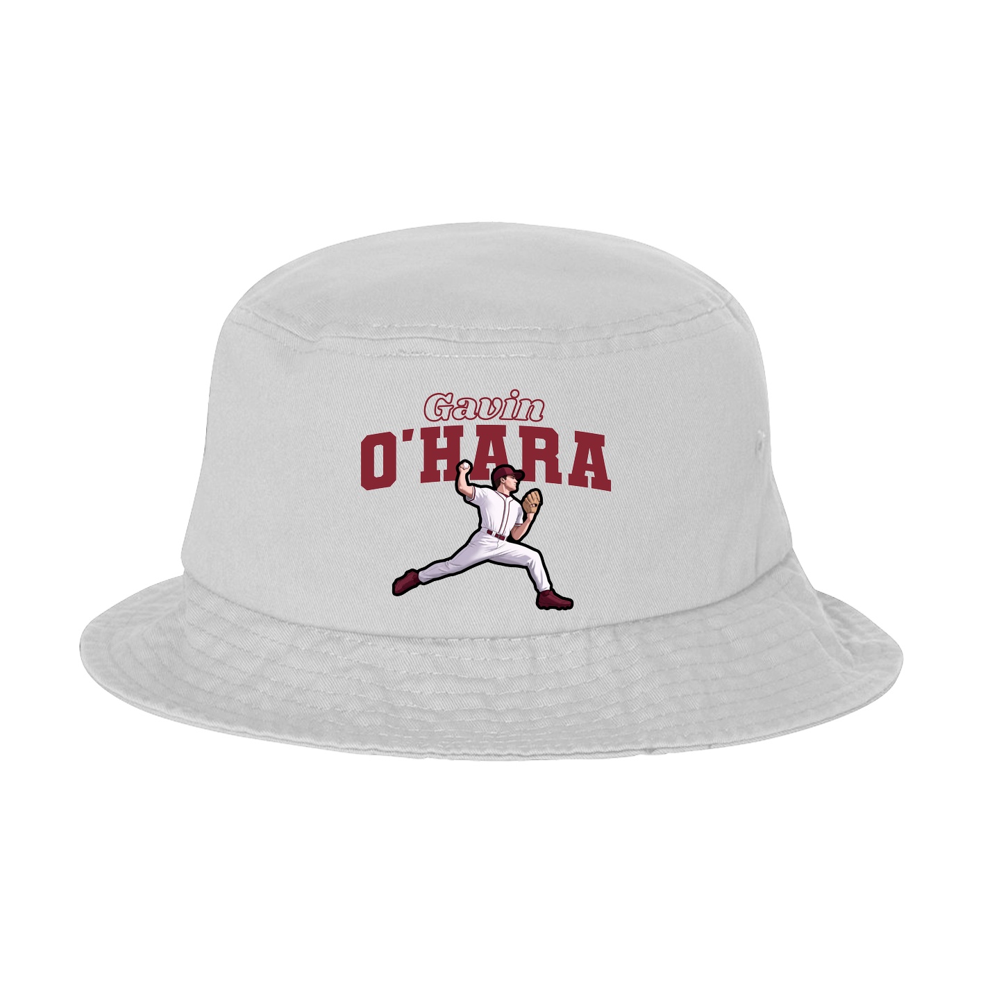 Bucket Cap — Name Arch in White