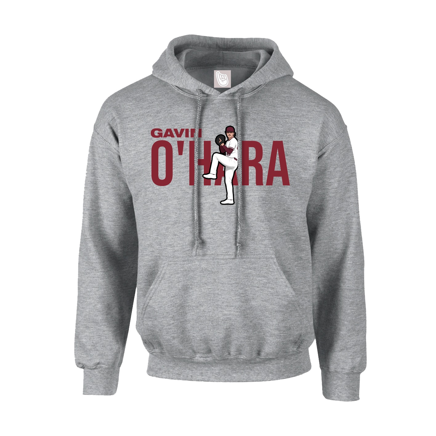 Youth Hoodie — Player Name in Grey
