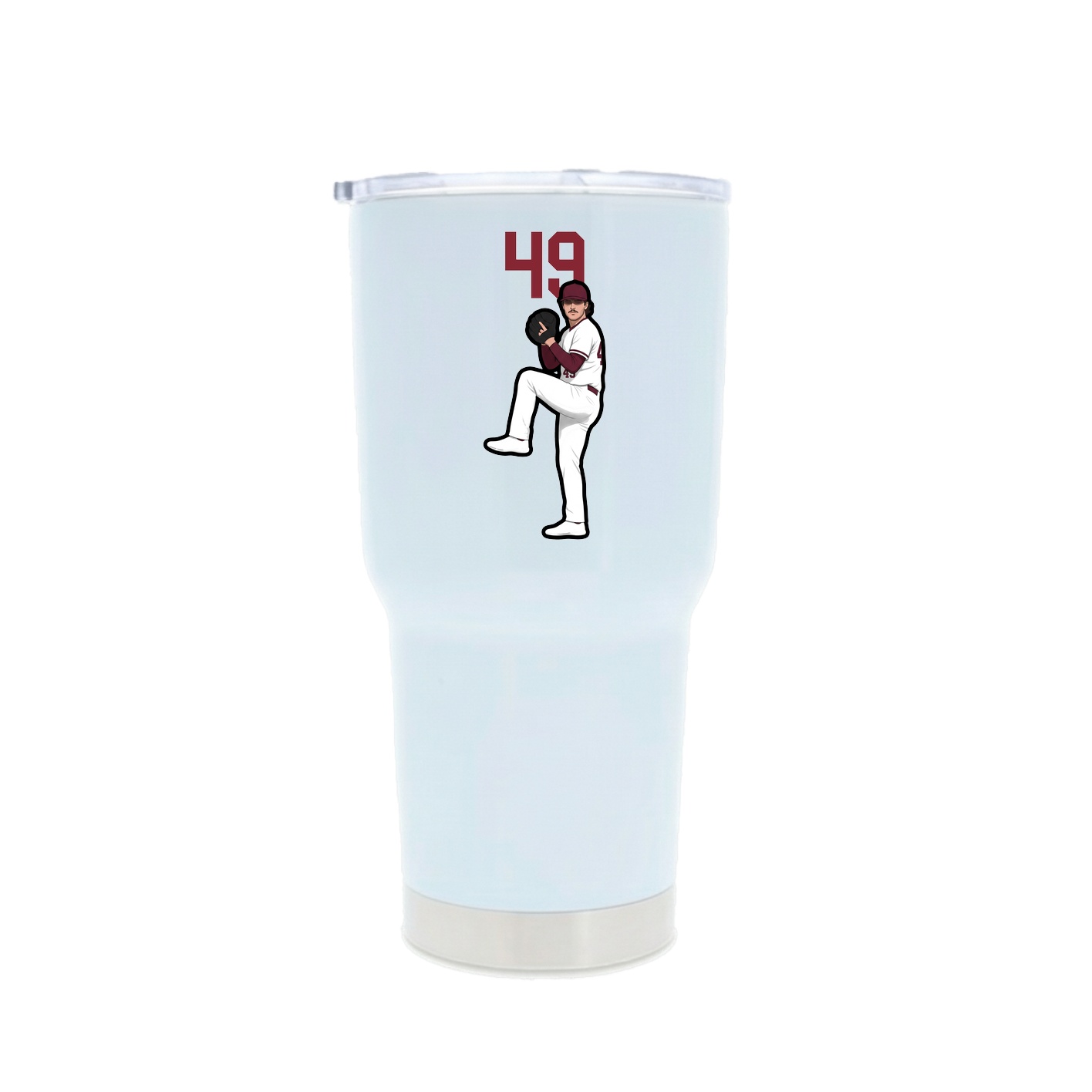 30oz Stainless Steel Tumbler — Number Top in White