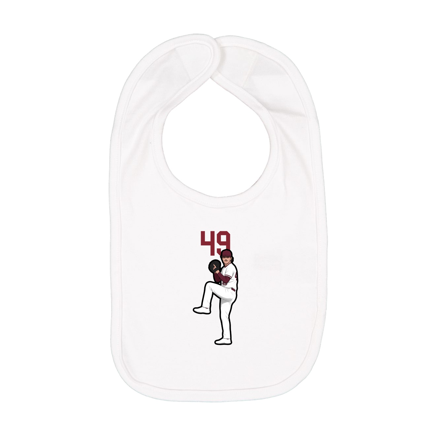 Infant Bib — Number Top in White