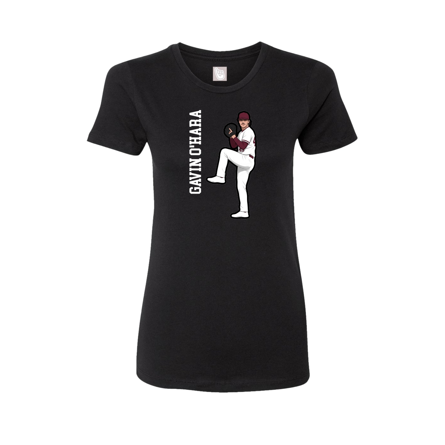 Fitted Women's Tee — Name Vertical in Black