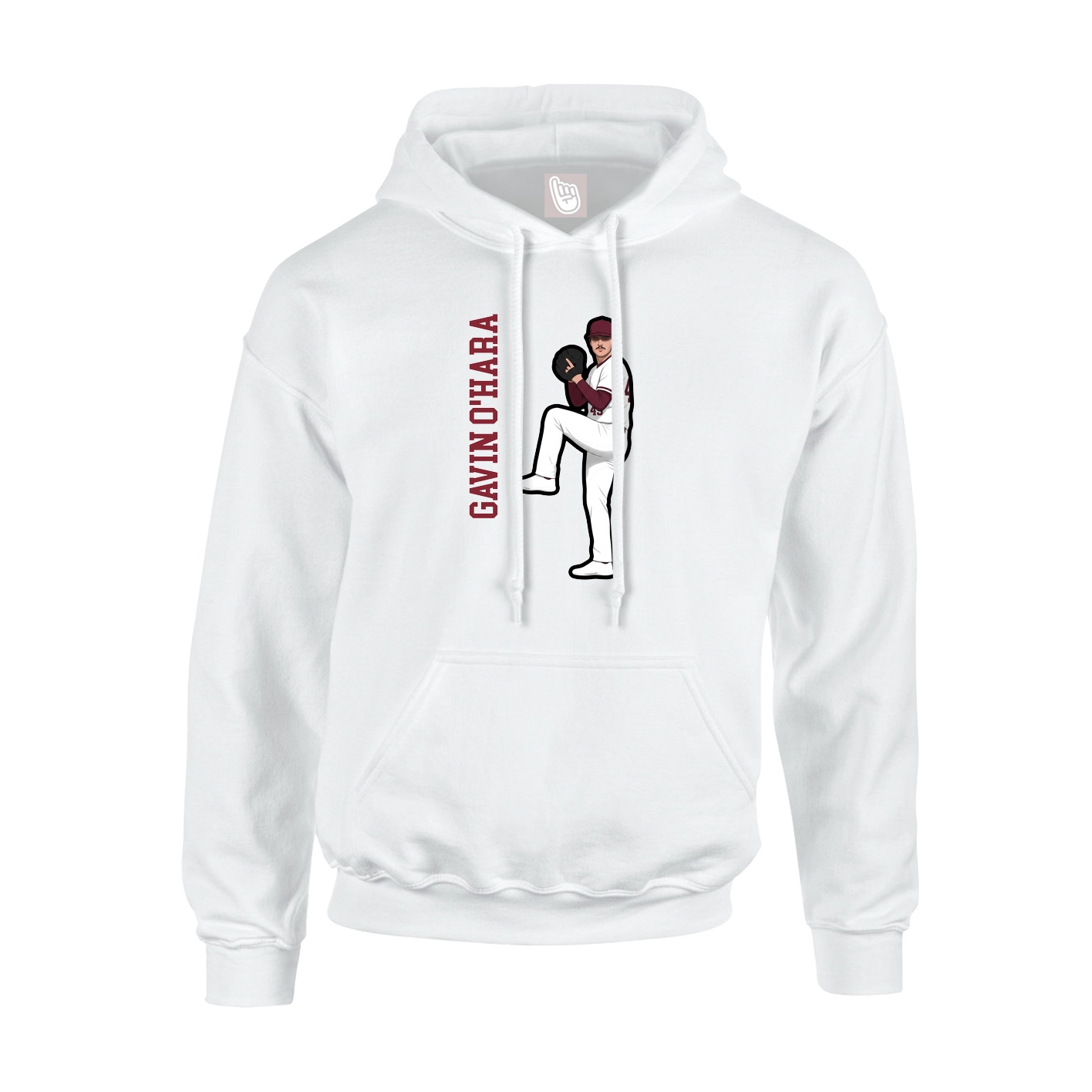 Hoodie — Name Vertical in White