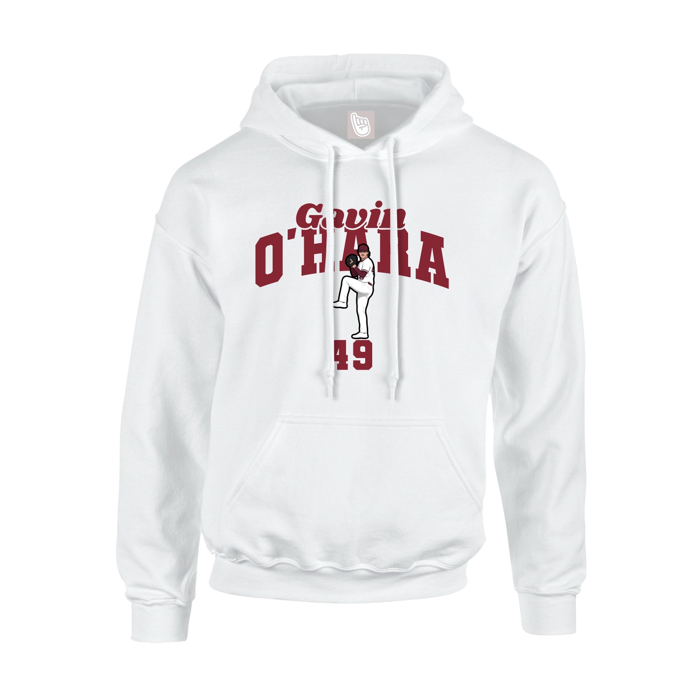 Youth Hoodie — Signature Arch in White