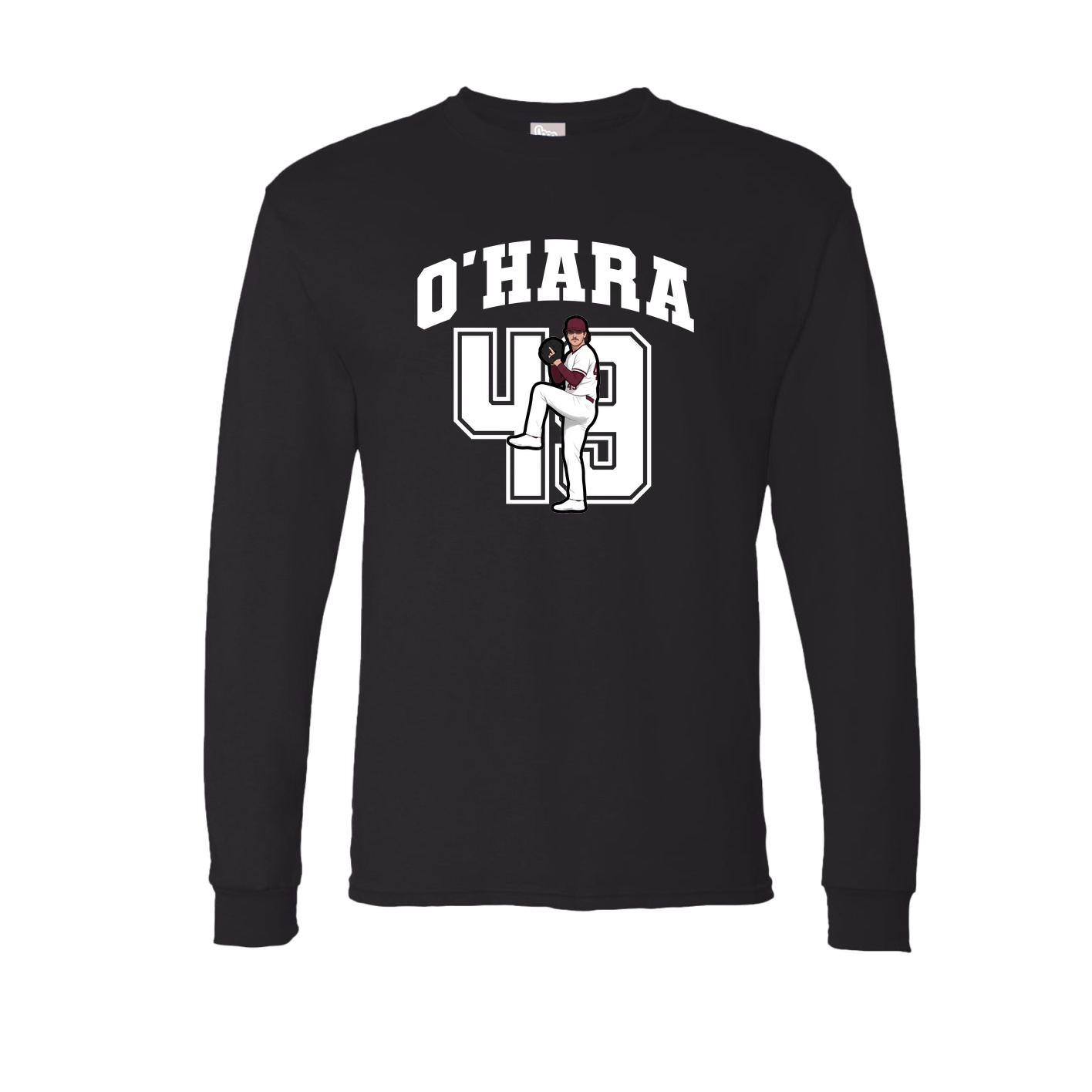 Long Sleeve Tee — Number in Black