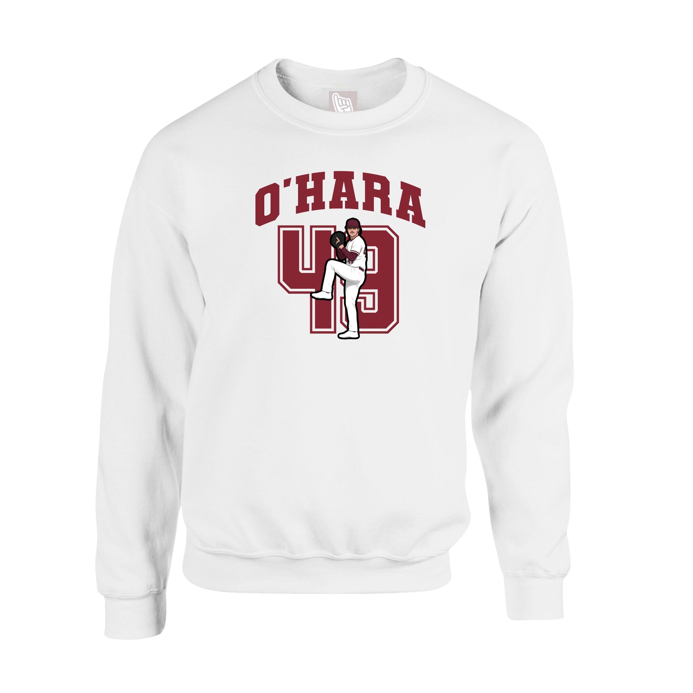 Fleece Crew — Number in White