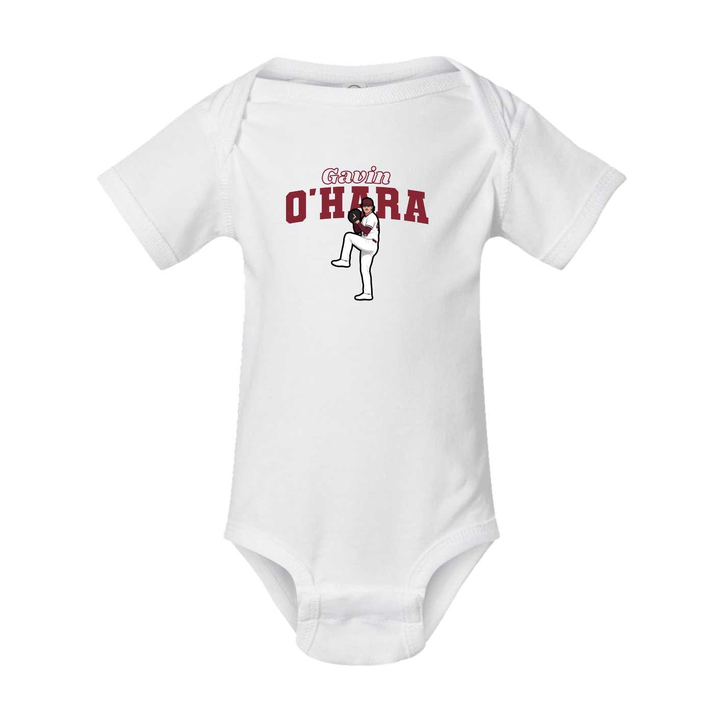 Baby Onesie — Name Arch in White