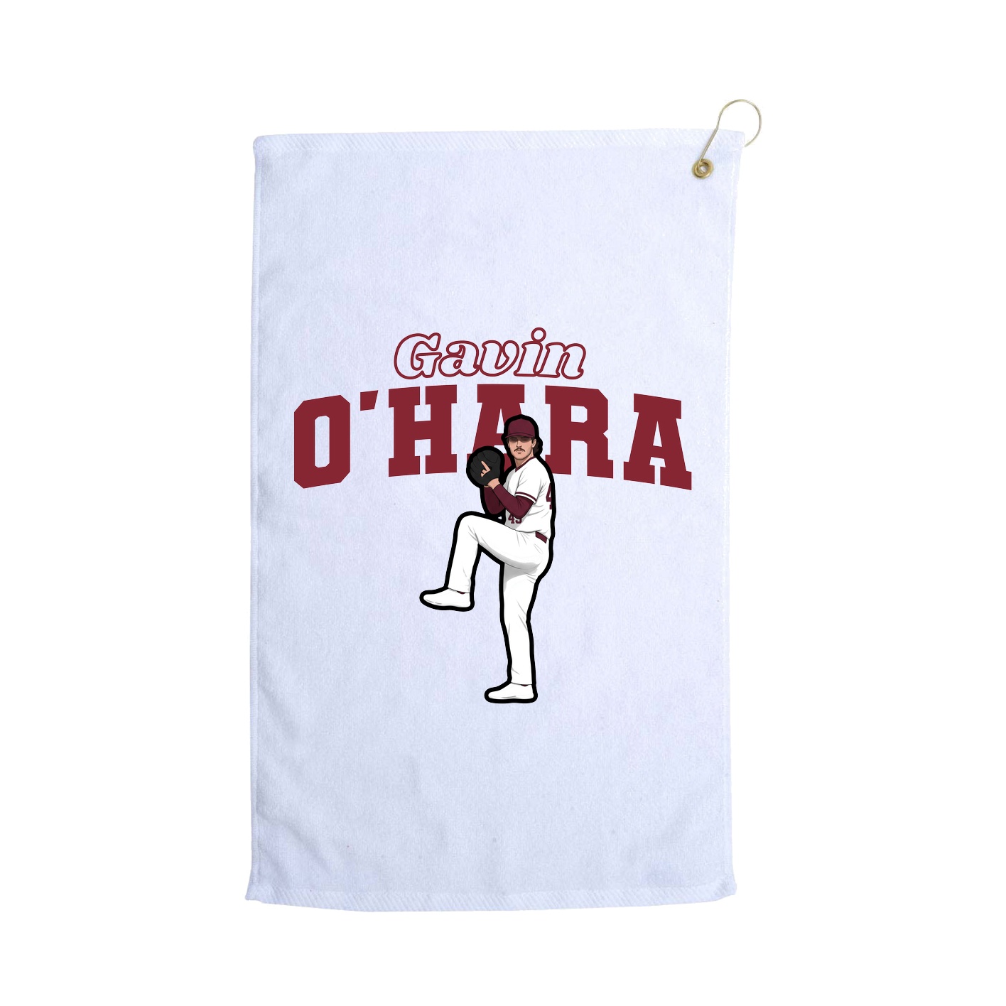 Golf Towel — Name Arch in White