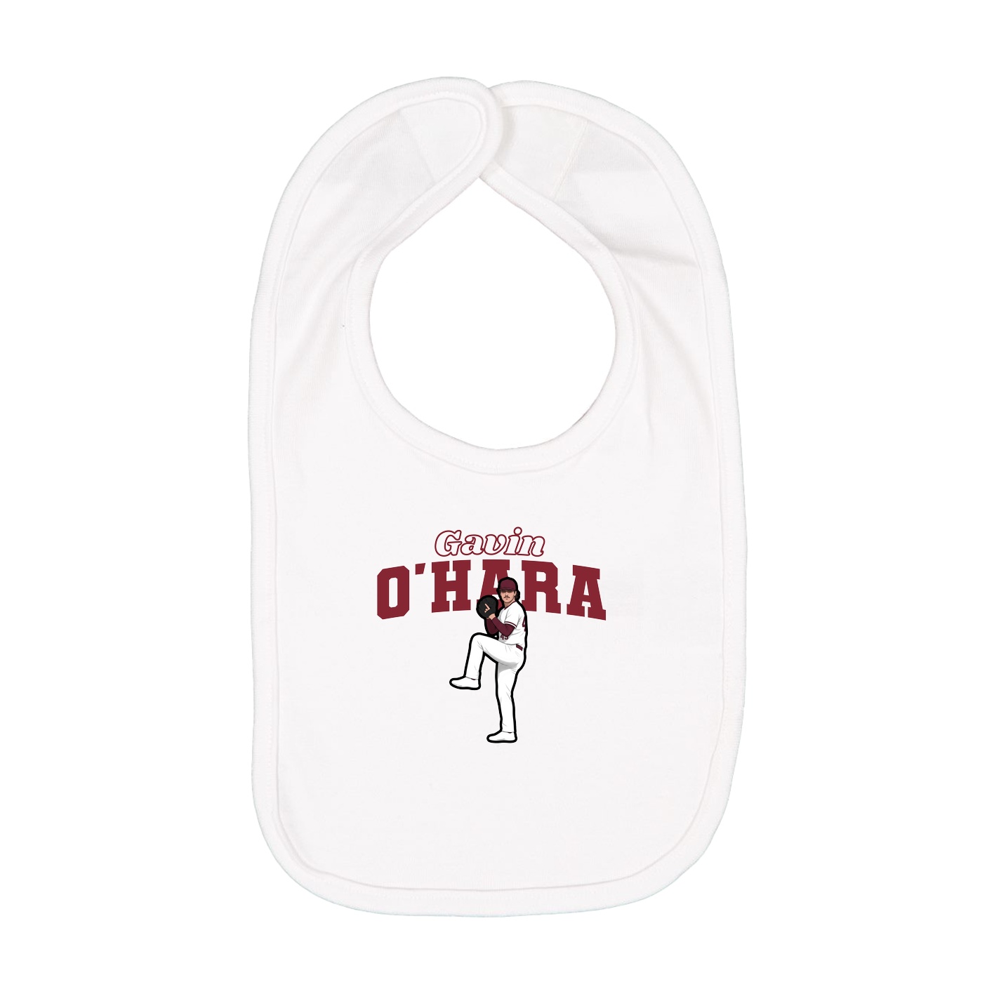 Infant Bib — Name Arch in White