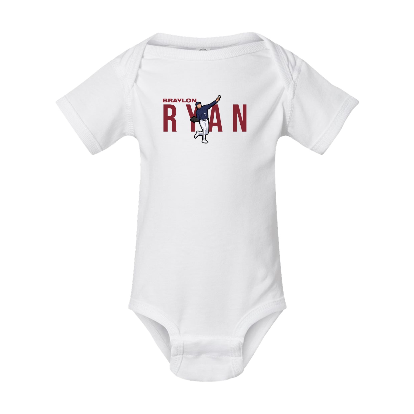 Baby Onesie — Player Name in White