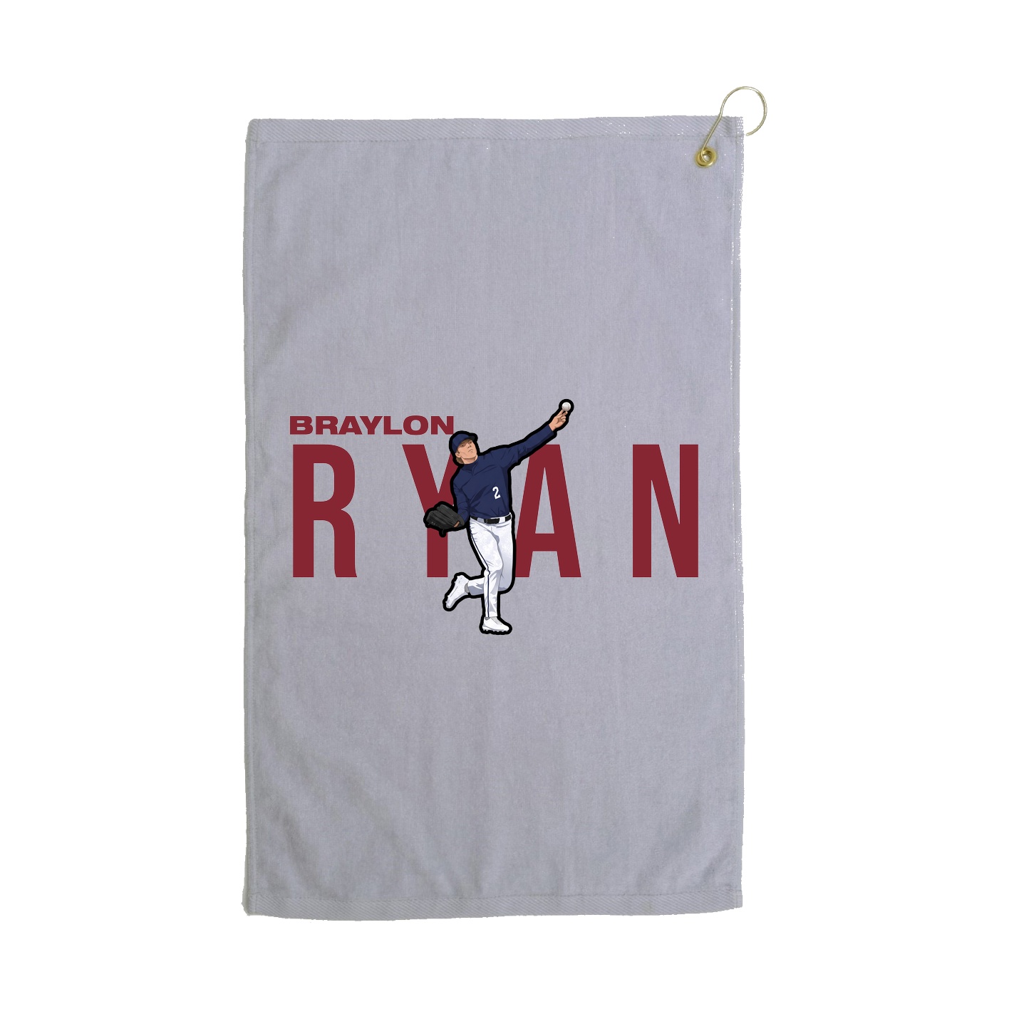 Golf Towel — Player Name in Grey