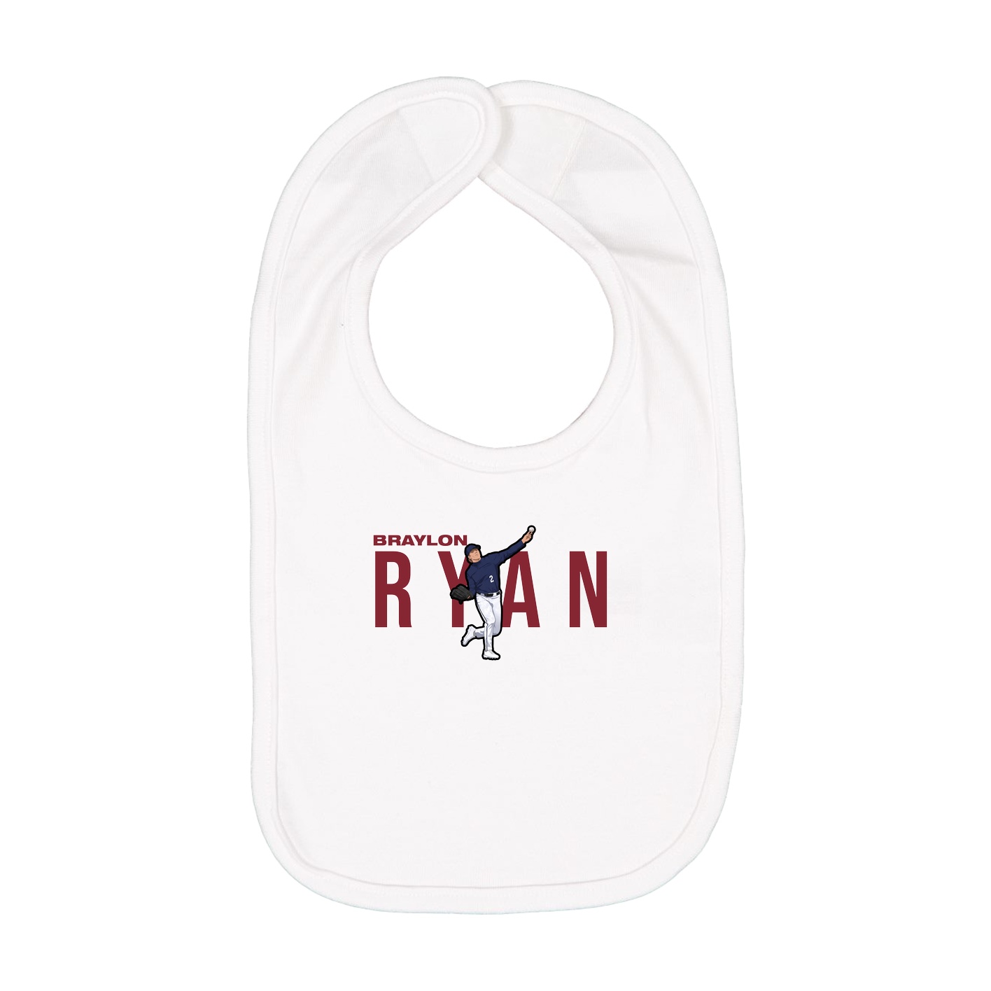 Infant Bib — Player Name in White