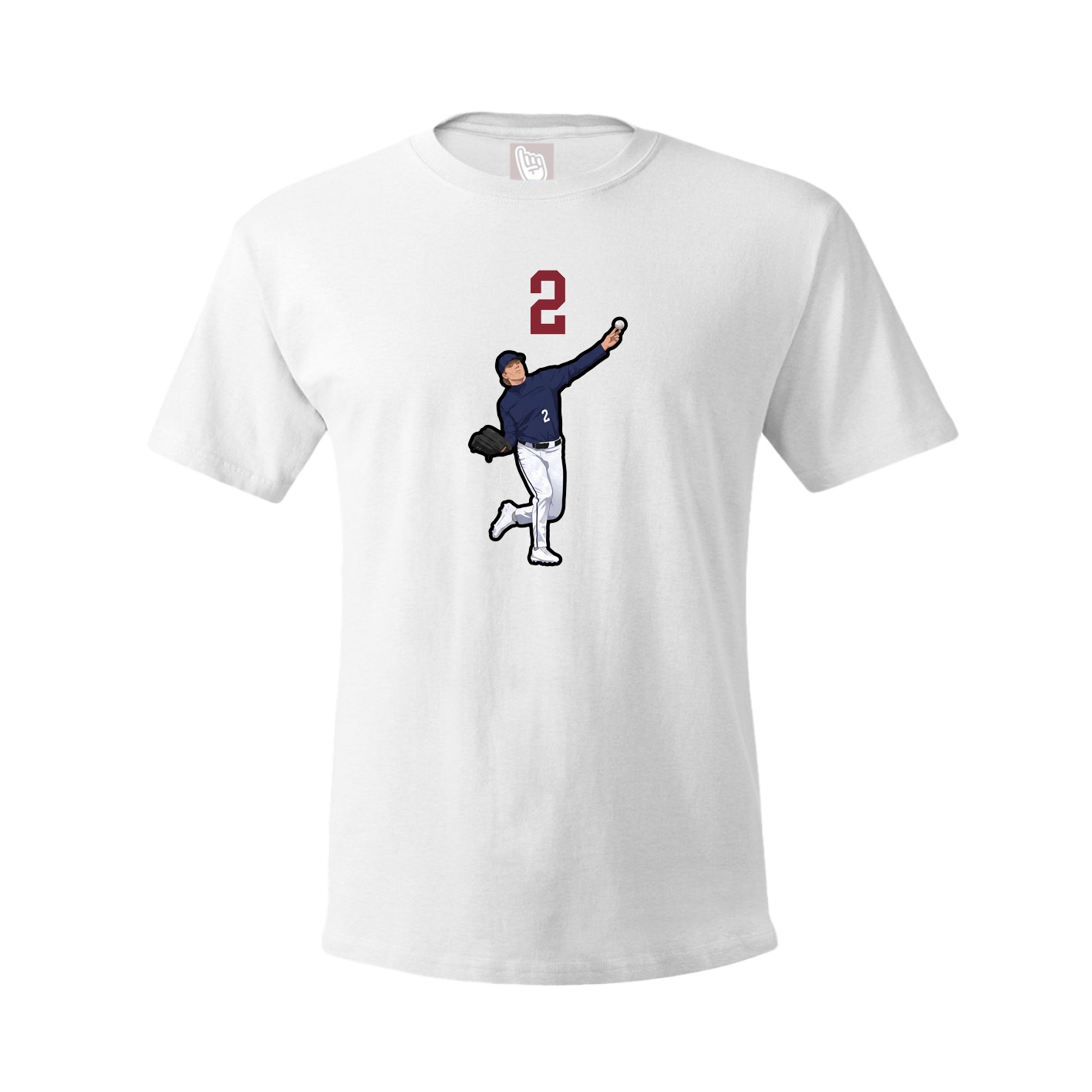 Youth Tee — Number Top in White