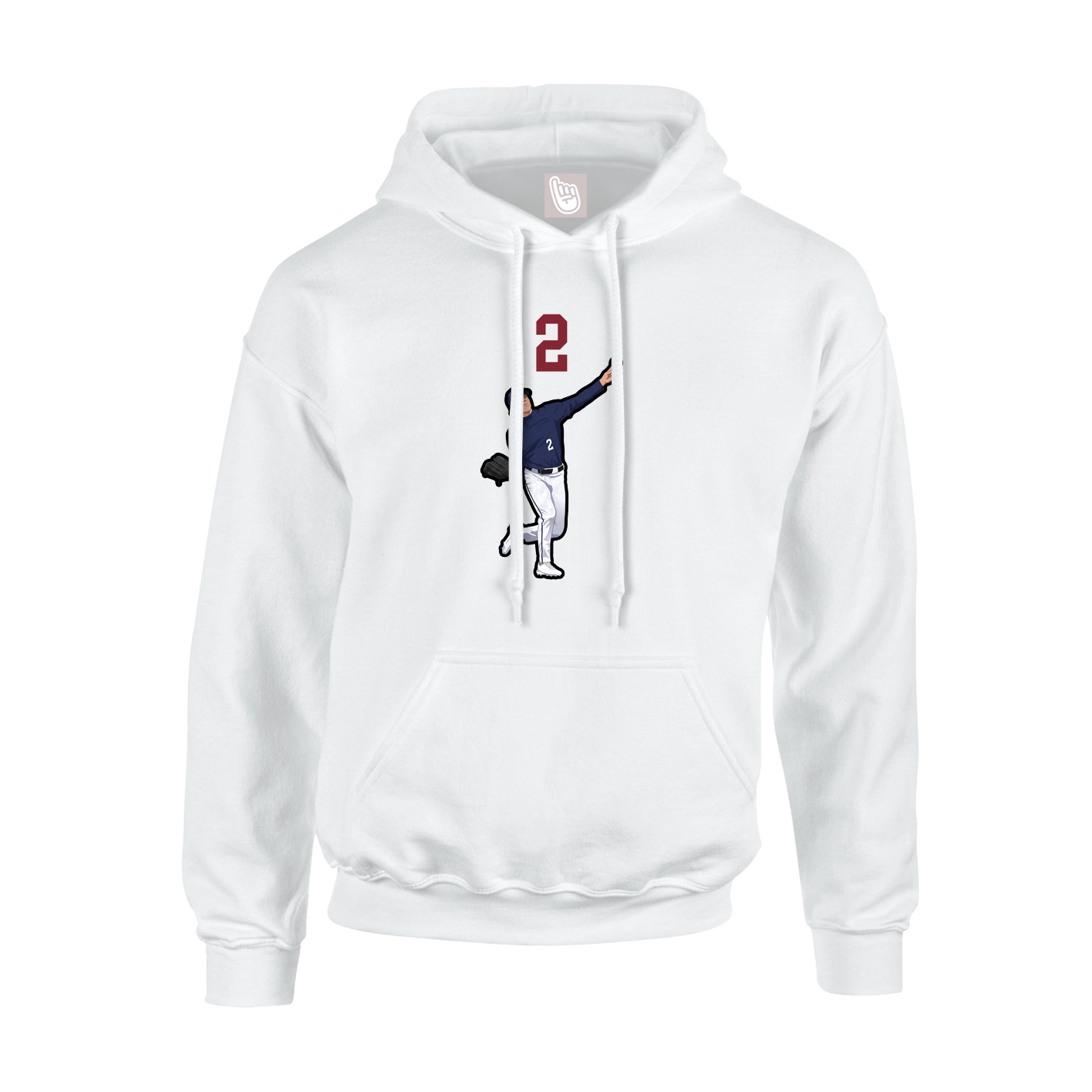 Hoodie — Number Top in White