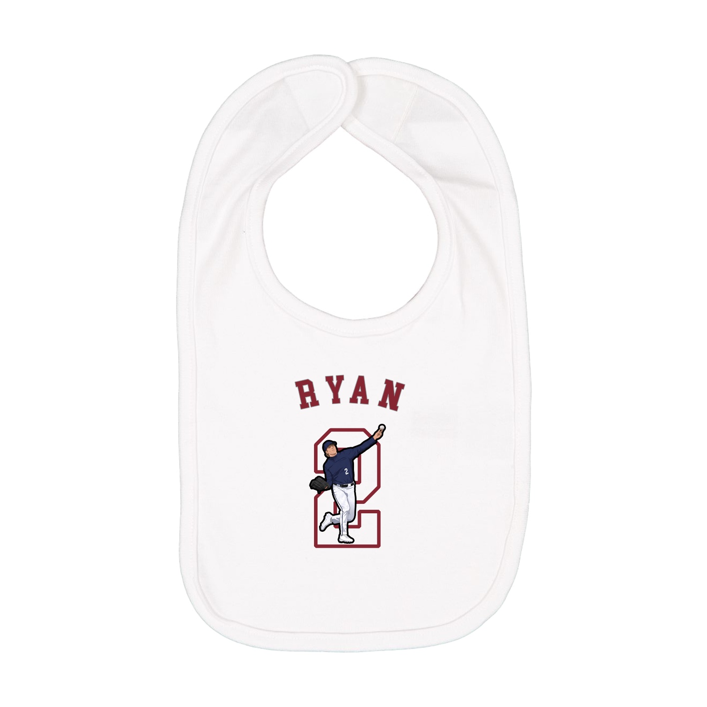 Infant Bib — Shirsey Arch in White