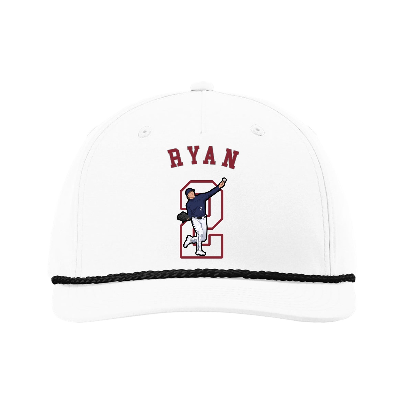 Five-Panel Classic Rope Cap — Shirsey Arch in White