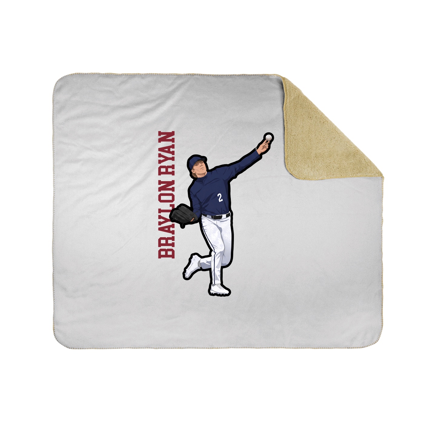 Throw Blanket — Name Vertical in White