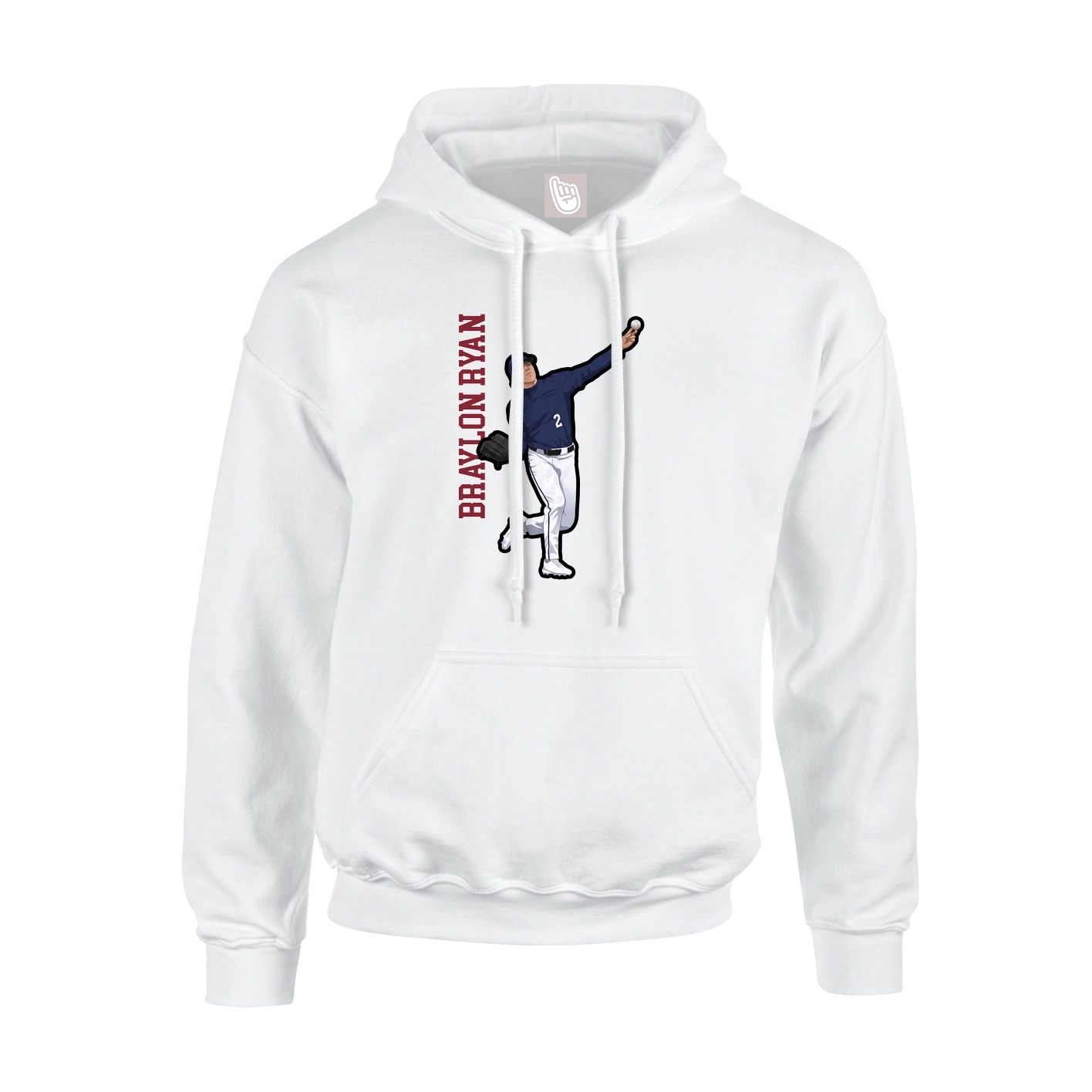Youth Hoodie — Name Vertical in White