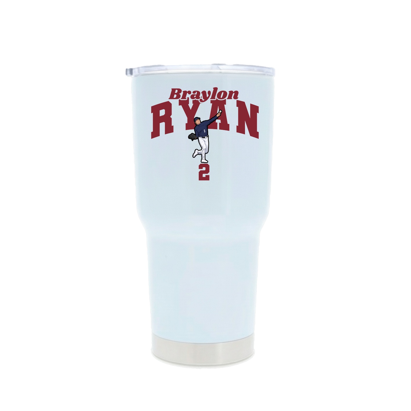 30oz Stainless Steel Tumbler — Signature Arch in White