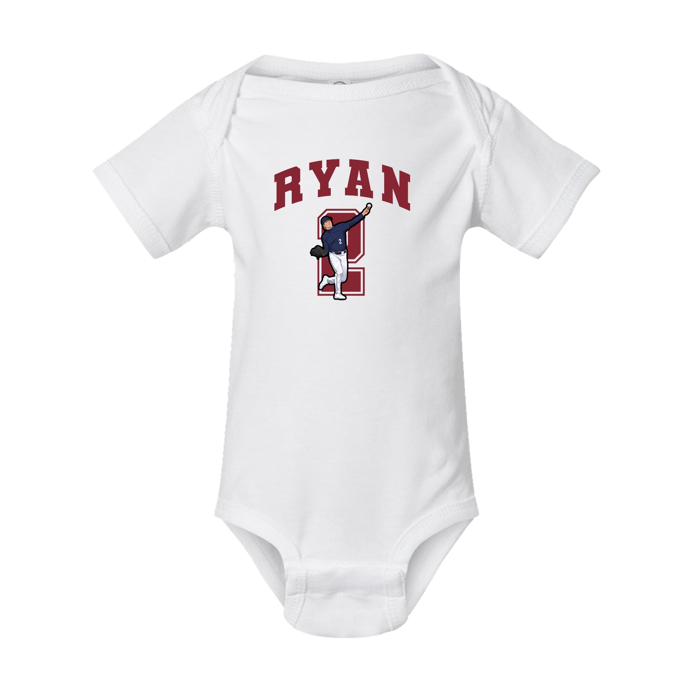Baby Onesie — Number in White