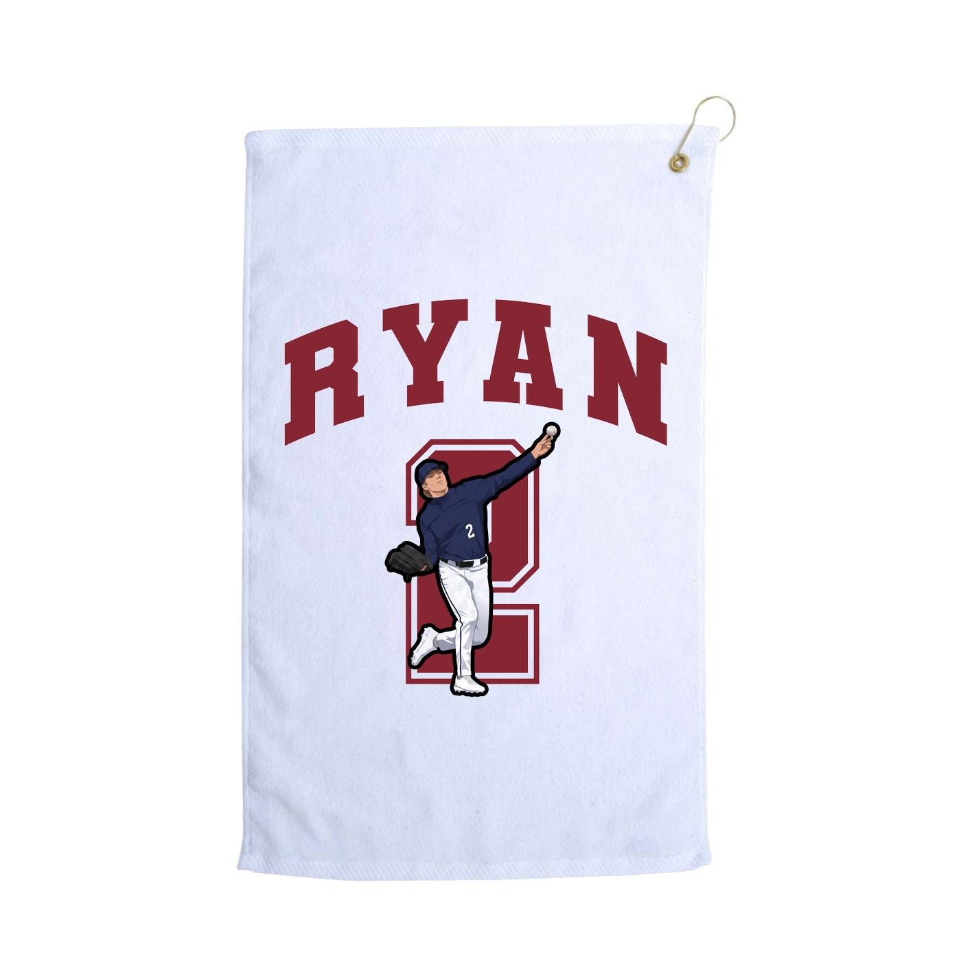 Golf Towel — Number in White