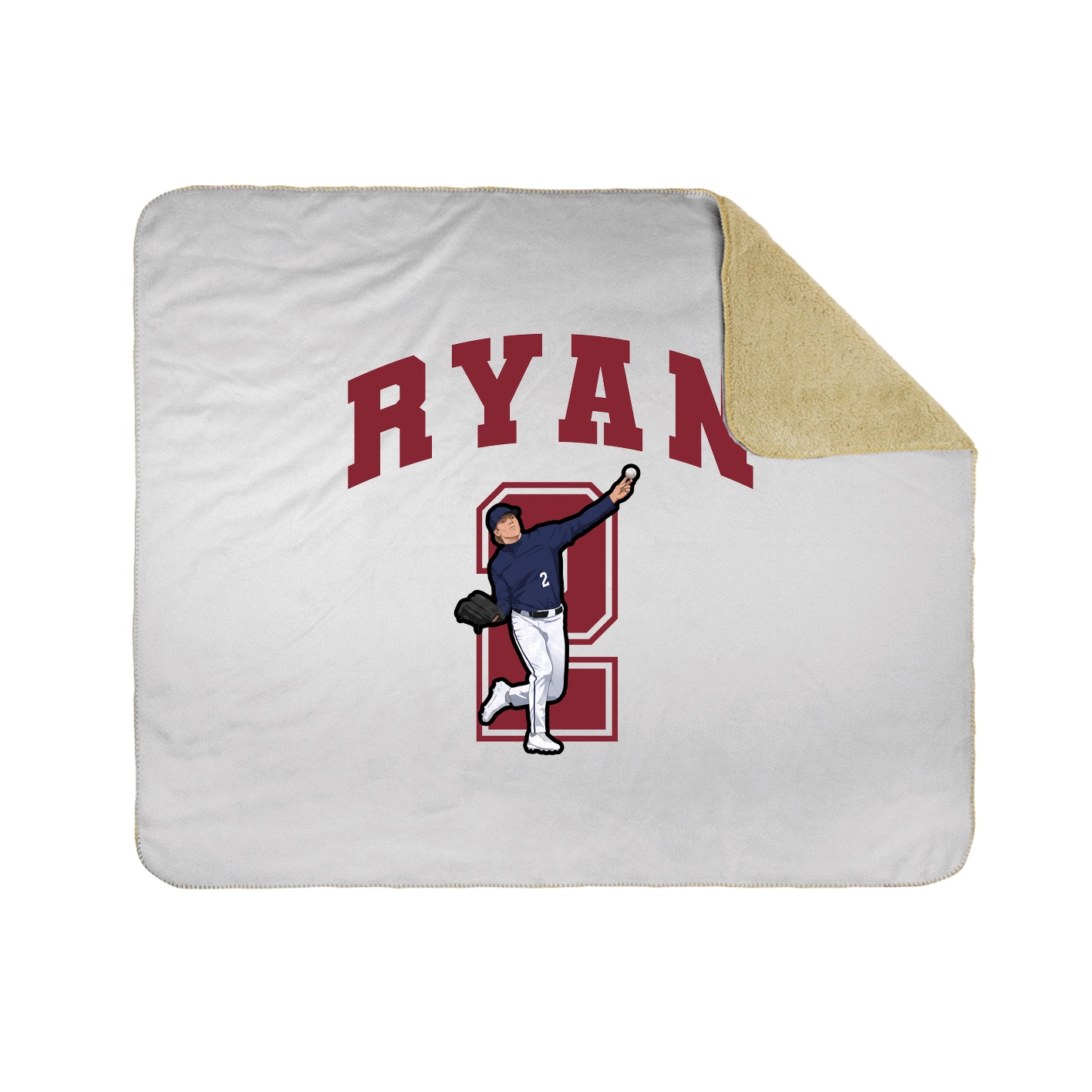 Throw Blanket — Number in White