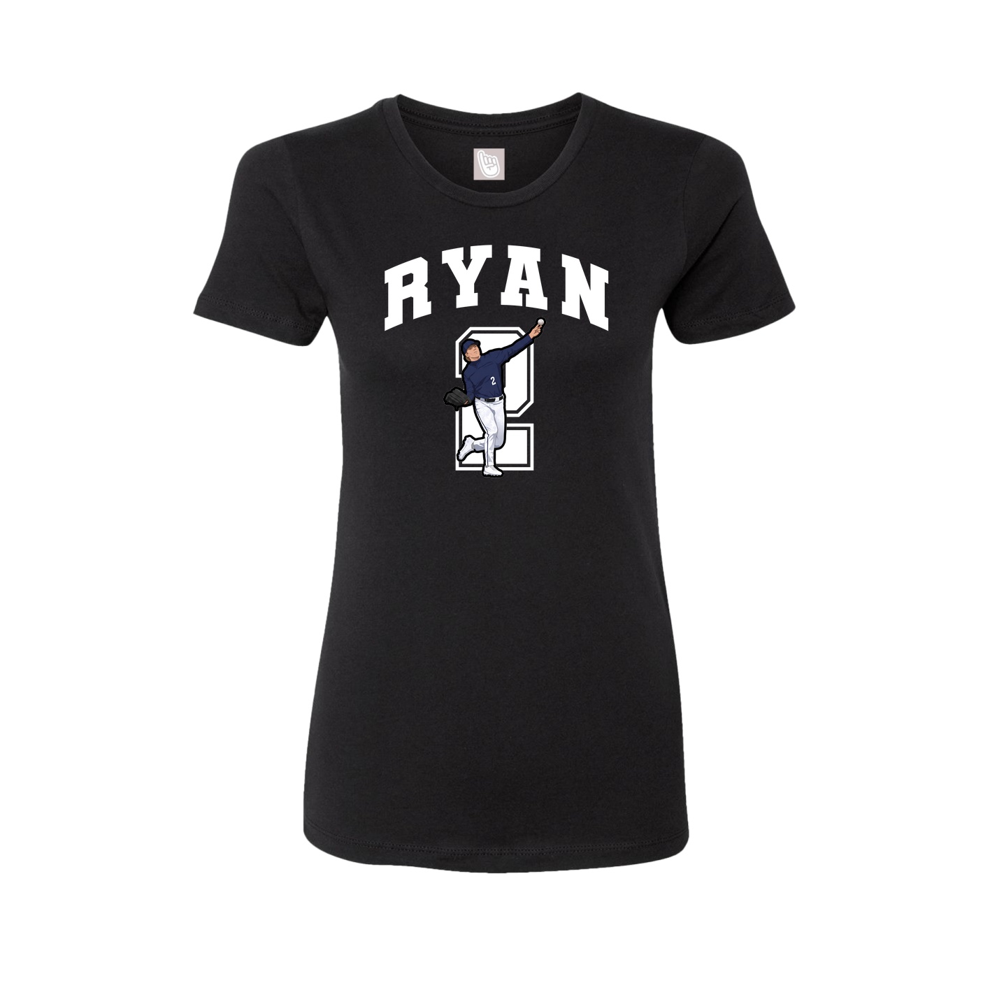 Fitted Women's Tee — Number in Black