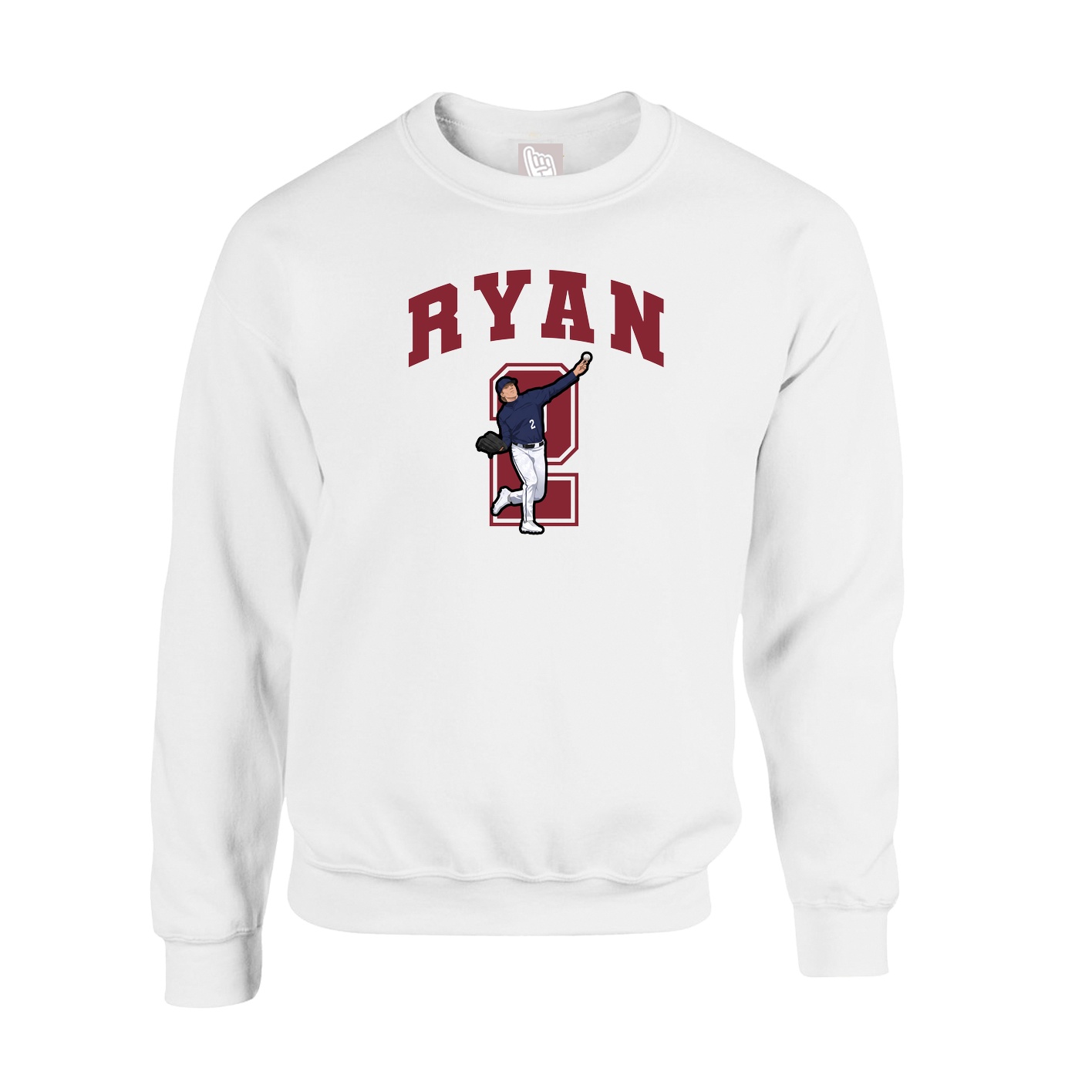 Fleece Crew — Number in White