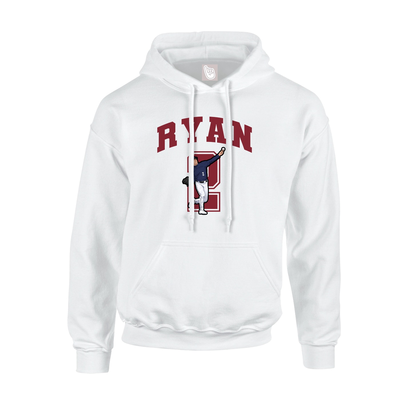 Youth Hoodie — Number in White