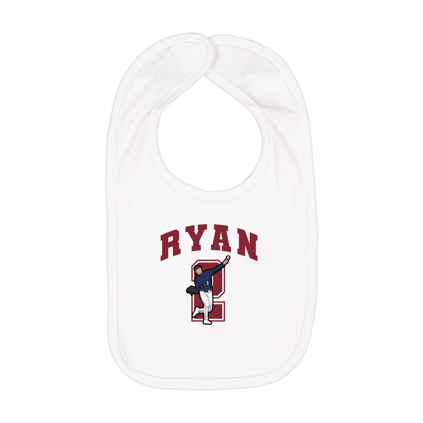 Infant Bib — Number in White