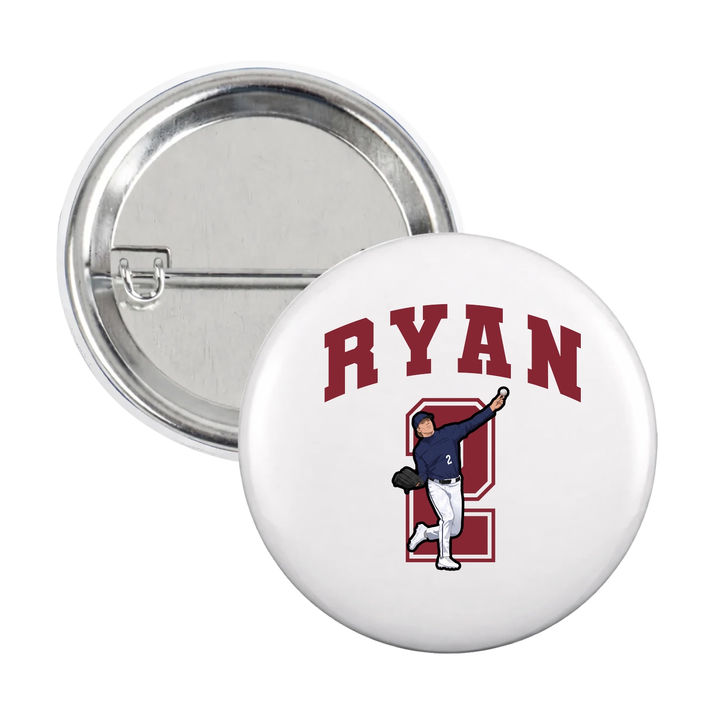 Game Day Button — Number in White