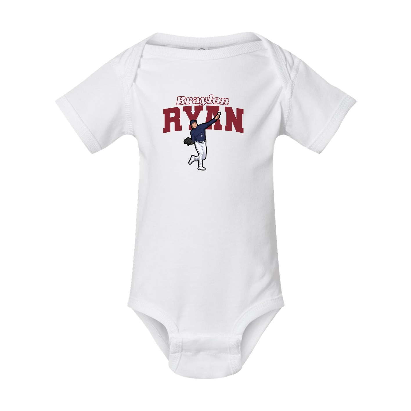 Baby Onesie — Name Arch in White