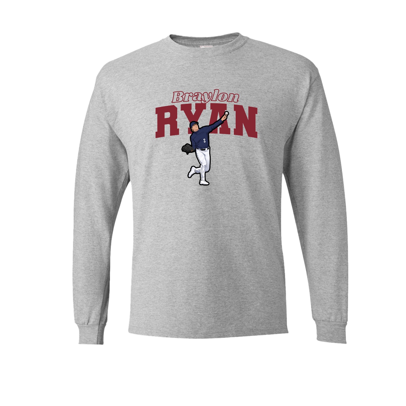 Long Sleeve Tee — Name Arch in Grey