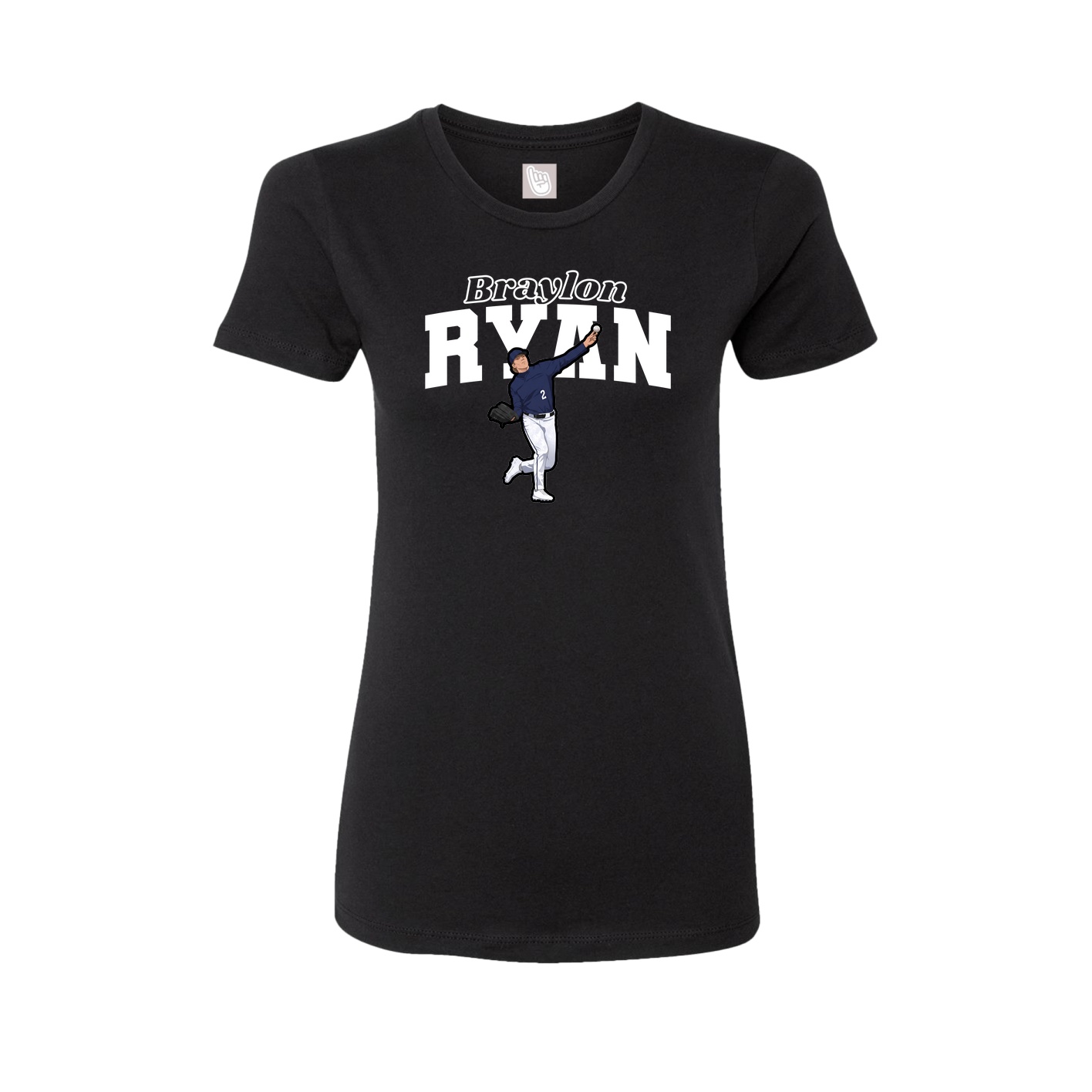 Fitted Women's Tee — Name Arch in Black