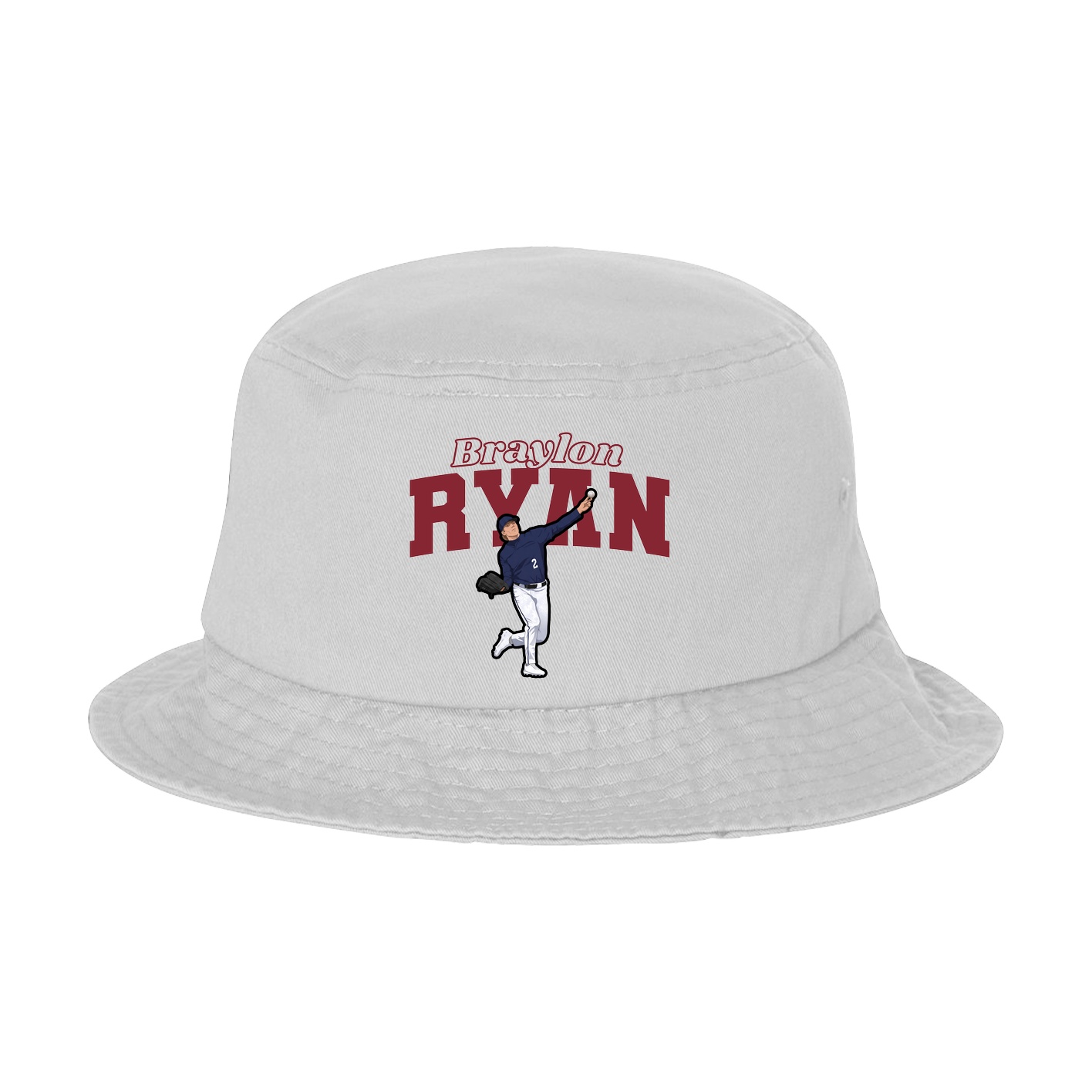 Bucket Cap — Name Arch in White