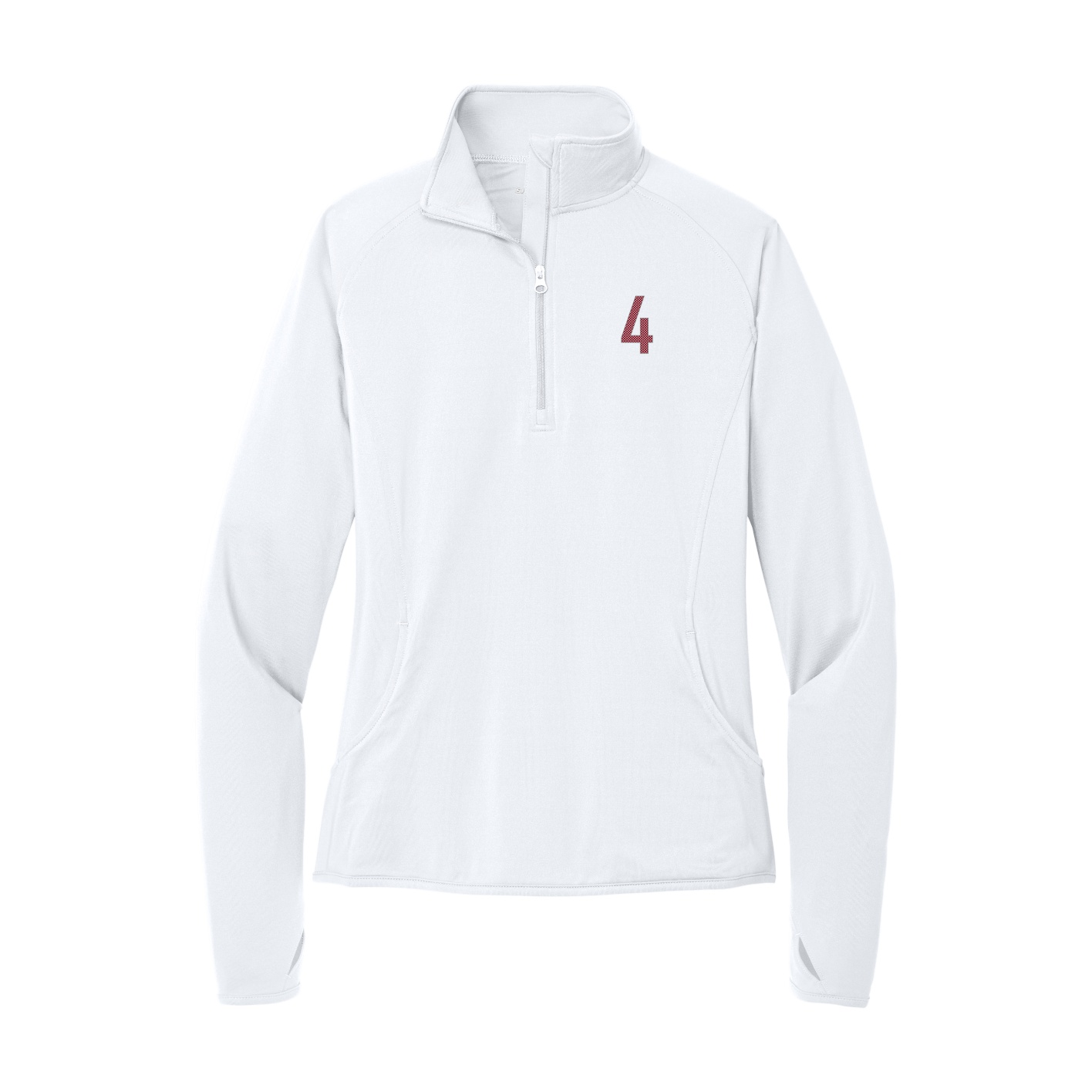 Women's Q-Zip Pullover — Front Shirsy in White