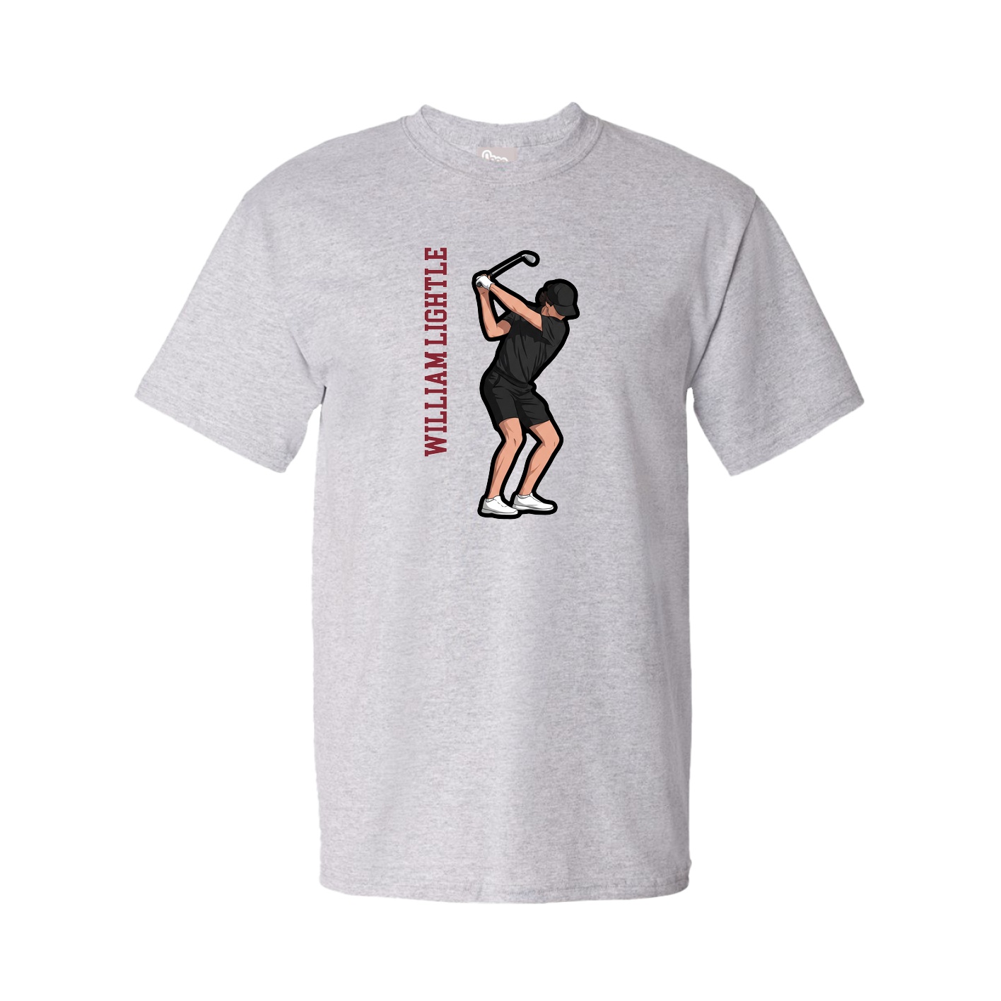 Tee — Name Vertical in Grey