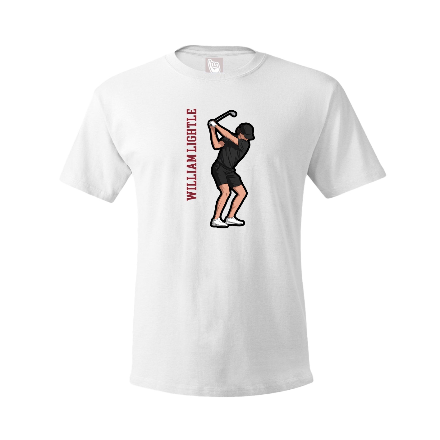 Youth Tee — Name Vertical in White