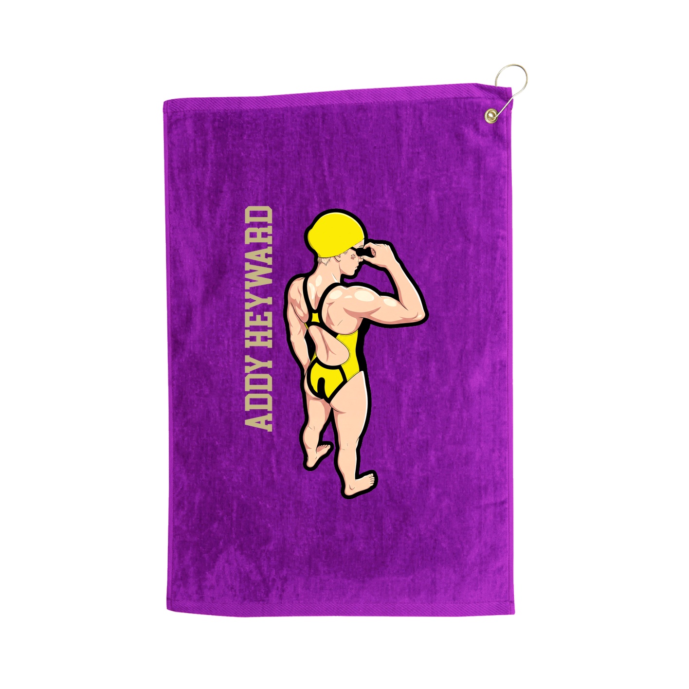 Golf Towel — Name Vertical in Purple