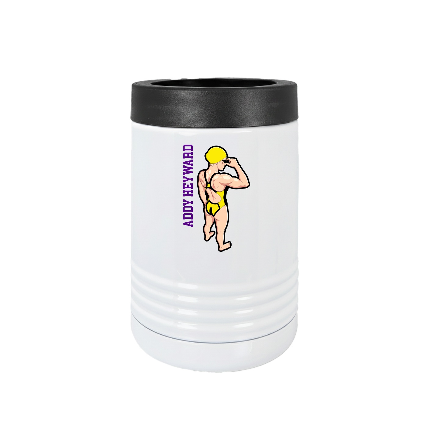 Beverage Holder — Name Vertical in White