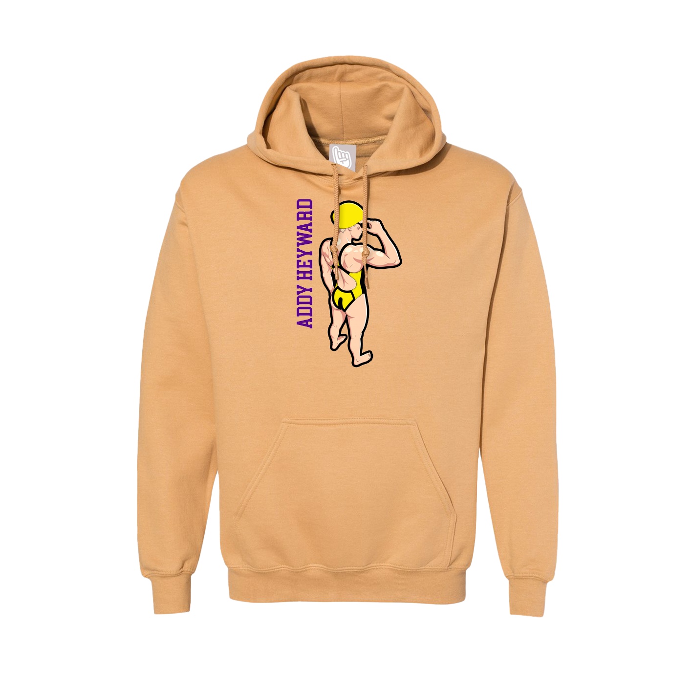 Hoodie — Name Vertical in Vegas Gold