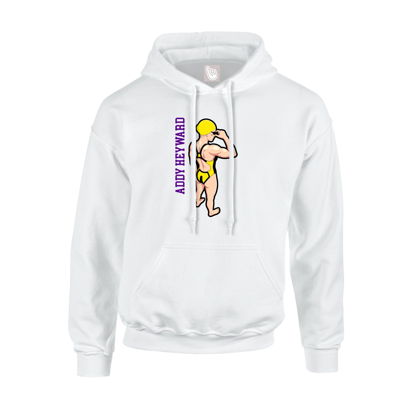 Youth Hoodie — Name Vertical in White