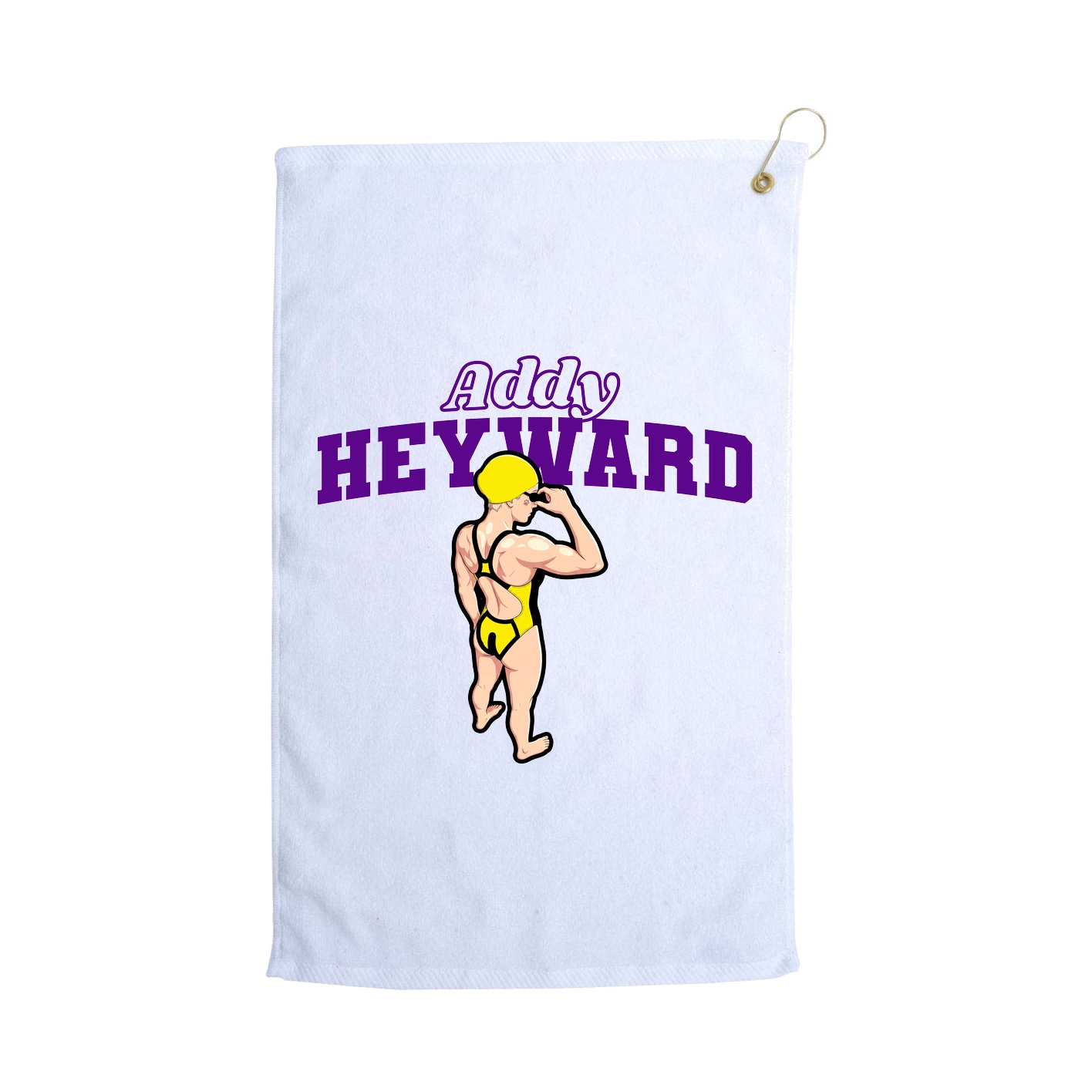 Golf Towel — Name Arch in White