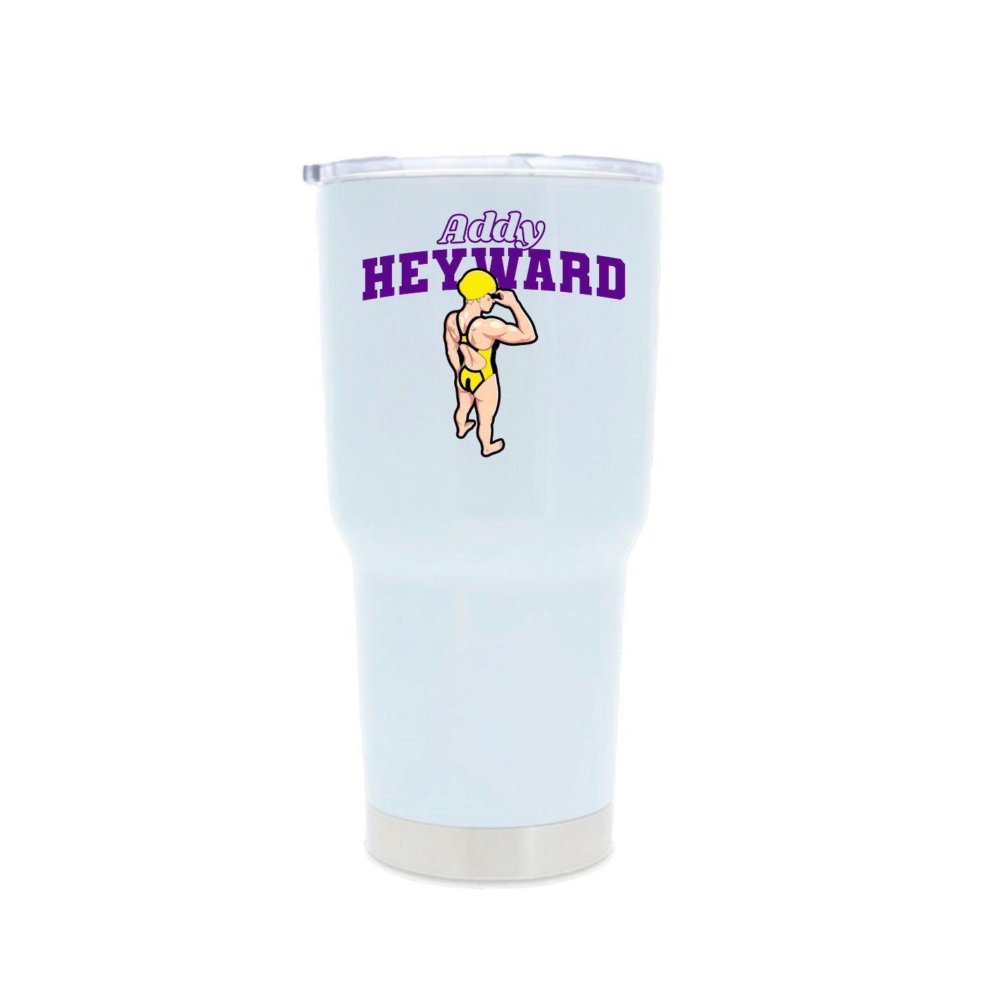 30oz Stainless Steel Tumbler — Name Arch in White