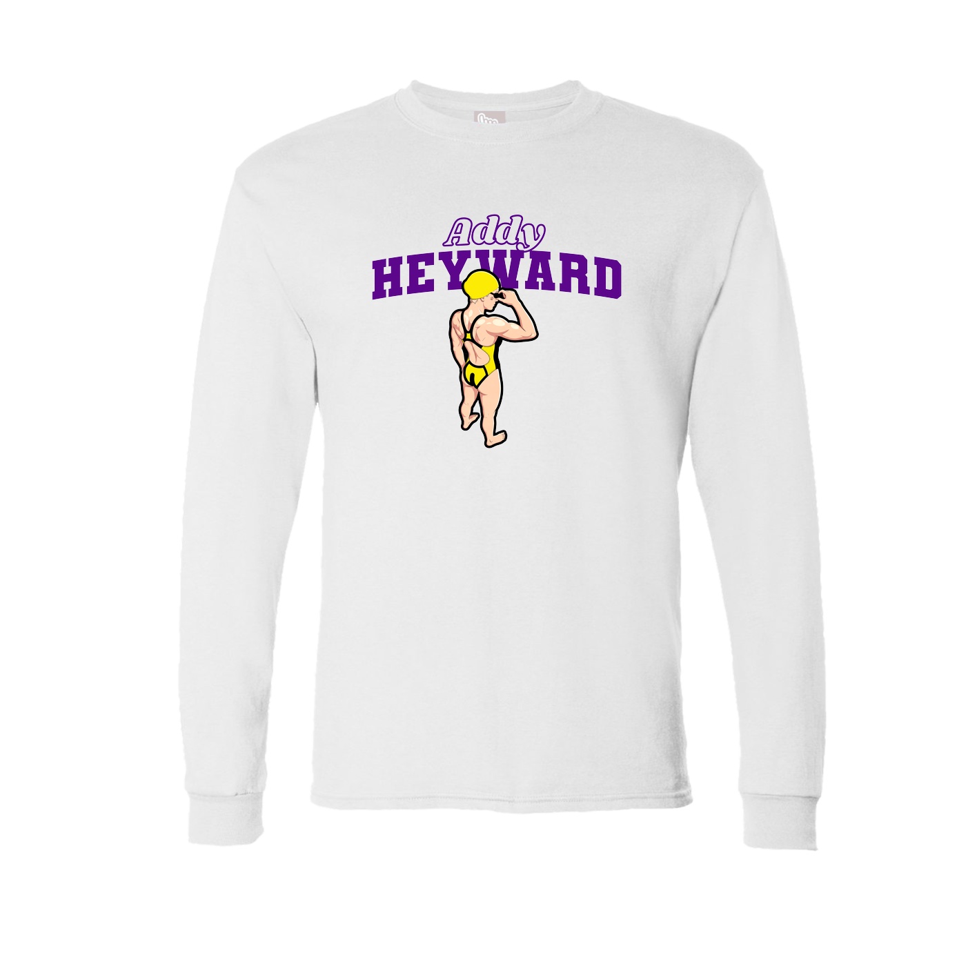 Long Sleeve Tee — Name Arch in White