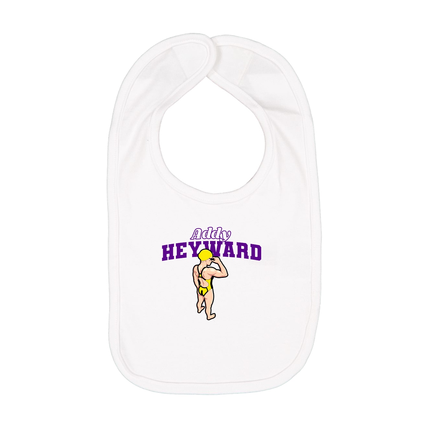 Infant Bib — Name Arch in White