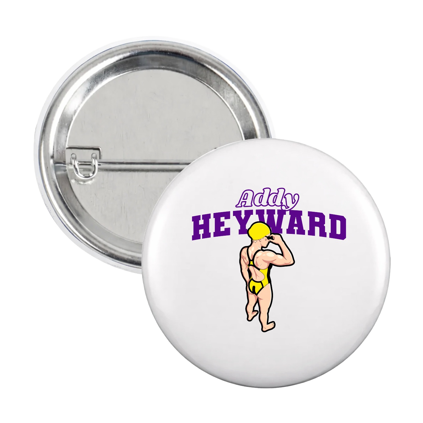 Game Day Button — Name Arch in White