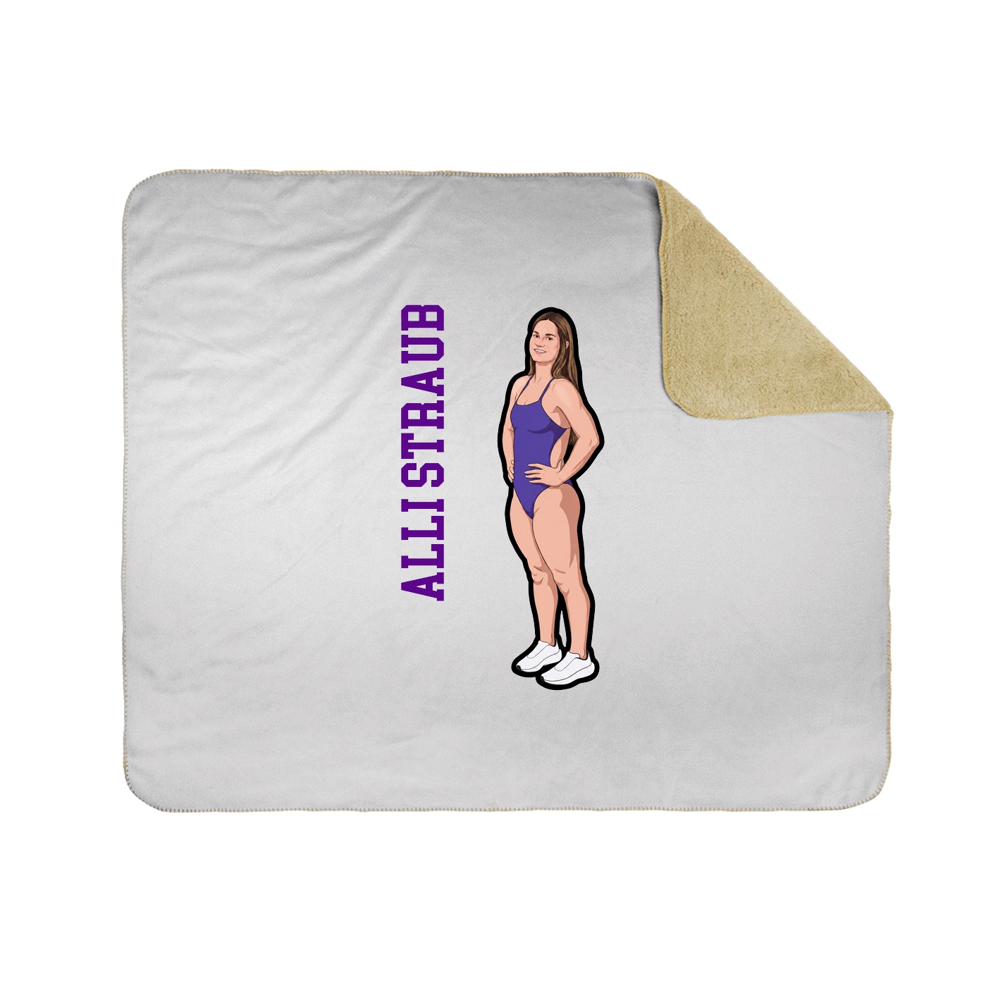 Throw Blanket — Name Vertical in White