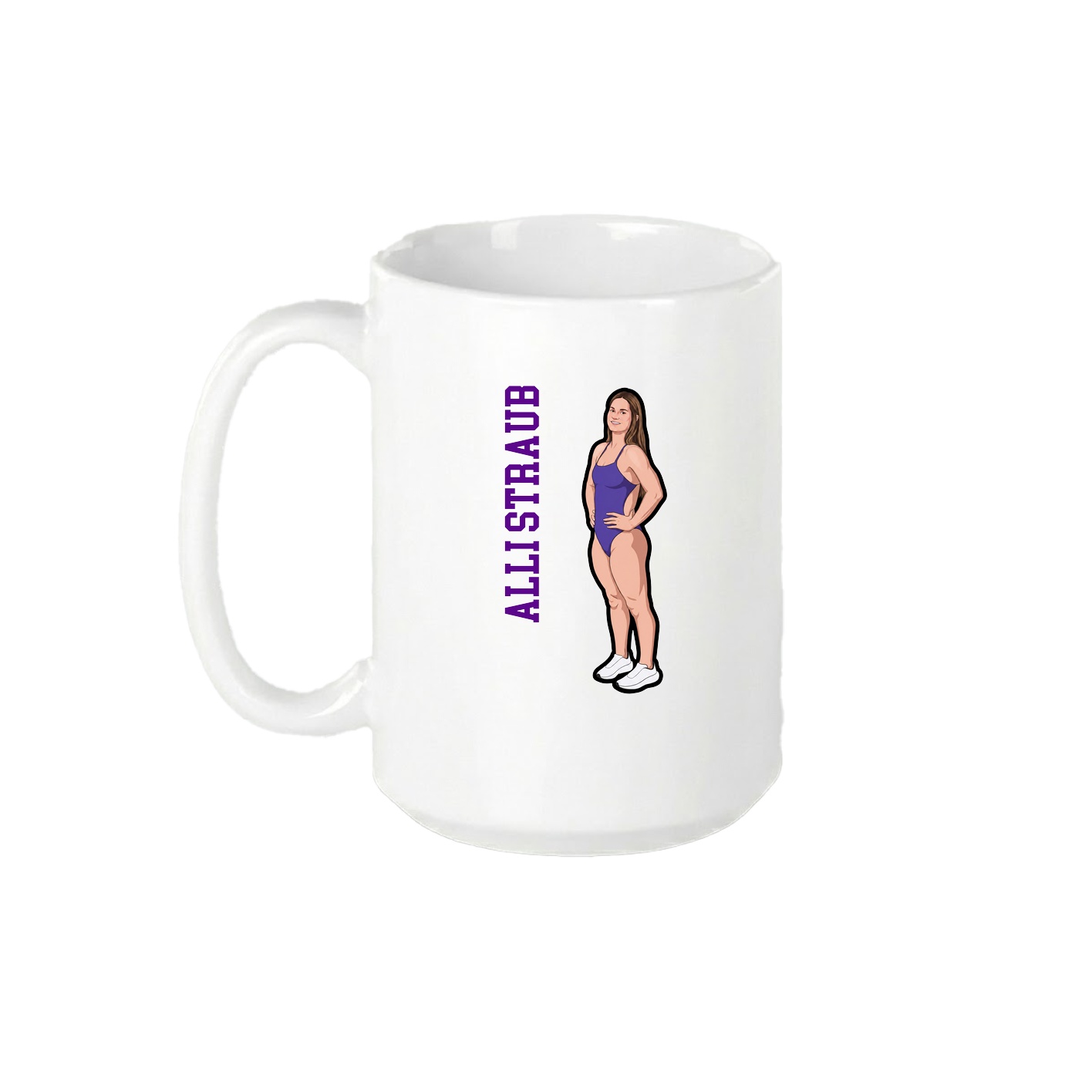 15oz Coffee Mug — Name Vertical in White